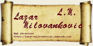 Lazar Milovanković vizit kartica
